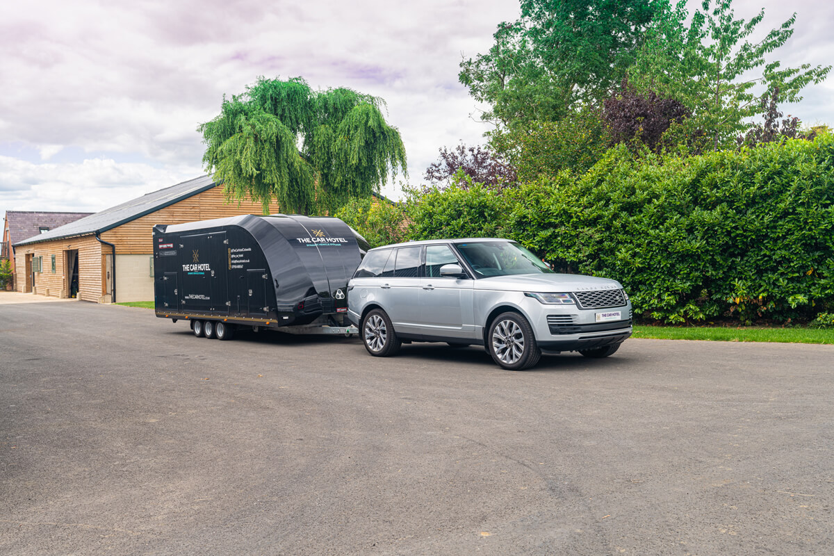 The Car Hotel's resident Range Rover and car transporter